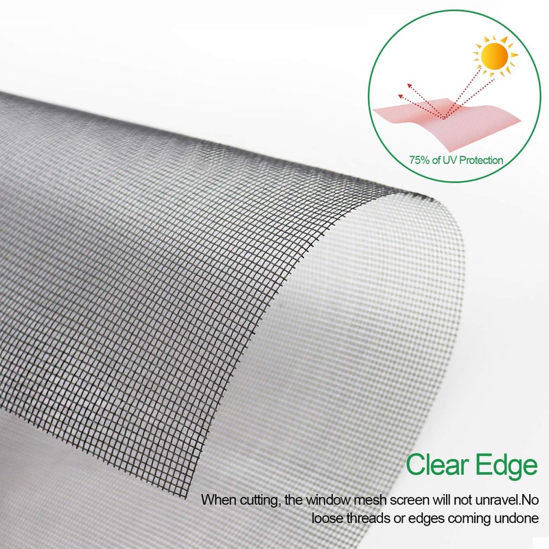 Reliancer Fiberglass Window Screen Roll 36in x 100ft DIY Custom Screens Replacement Mesh for Windows Doors Patio Screens Premium Pet Proof Screen Porch Screen for Outdoor Kitchens Tree Houses Pool Houses - Image 5